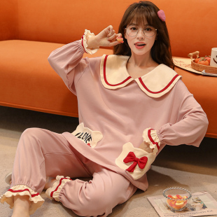 睡衣女秋冬季大码可爱长袖公主风韩版套装学生卡通夏春秋款家居服