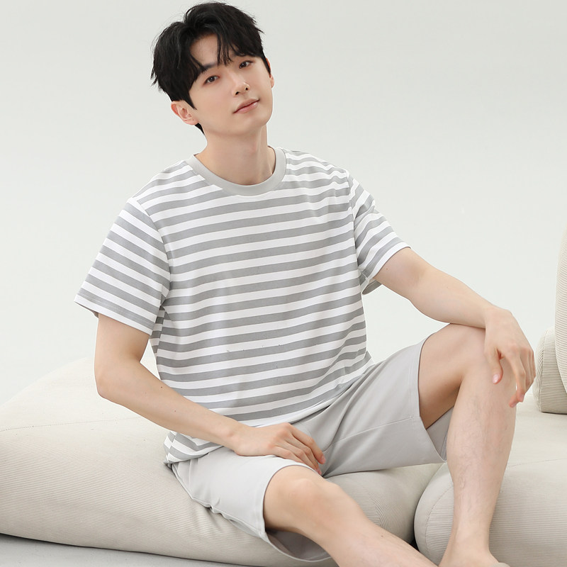 夏季薄款男士短袖短裤大码家居服