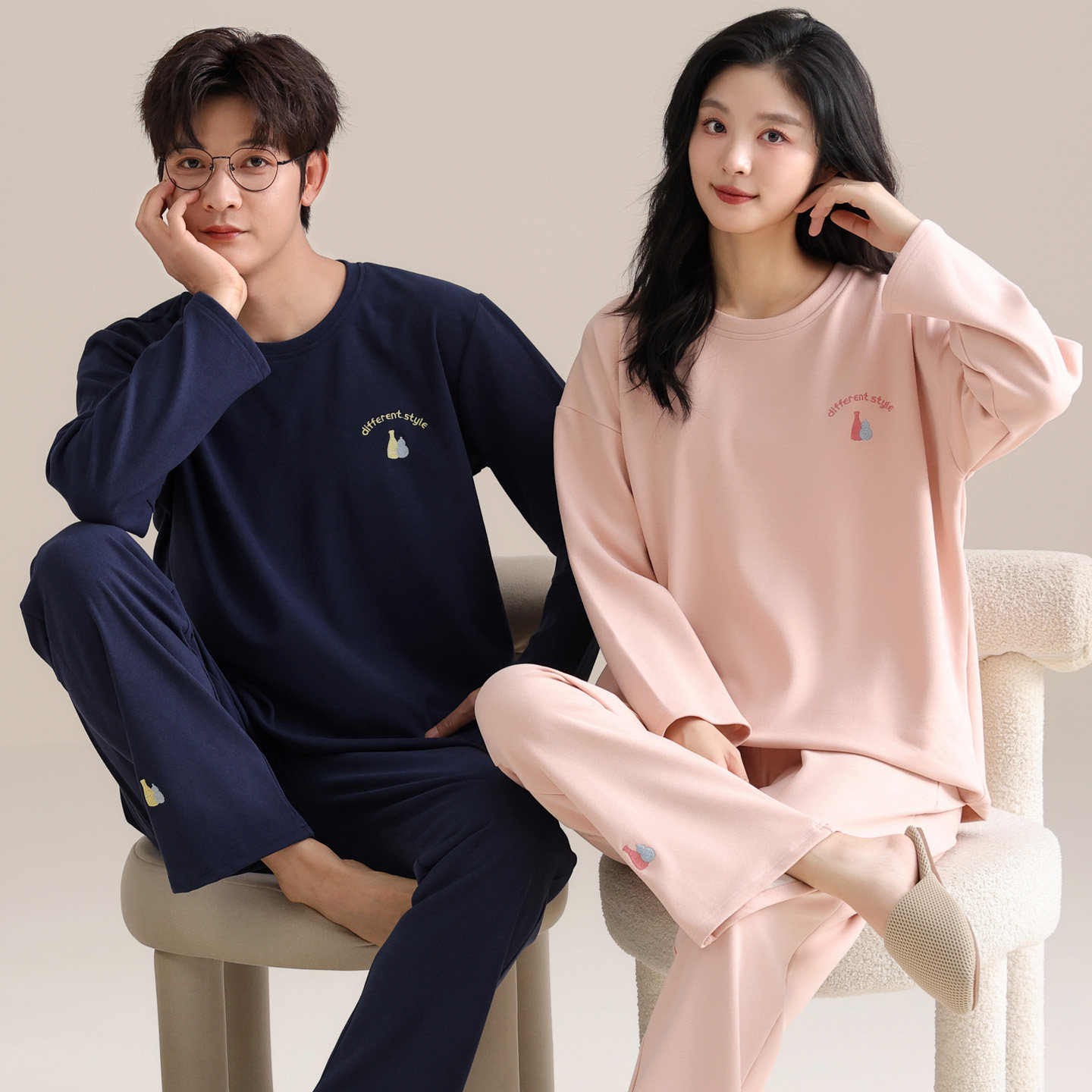 秋冬季男士情侣睡衣套装德绒女加厚保暖家居服加绒可外穿休闲春天