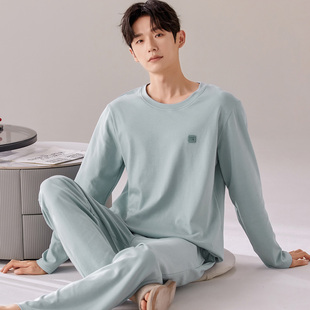 春秋季男士长袖睡衣套装夏冬天家居服大码薄款运动可外穿休闲韩版