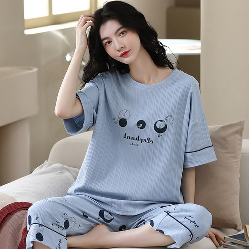 女可爱韩版夏天短袖家居服套装