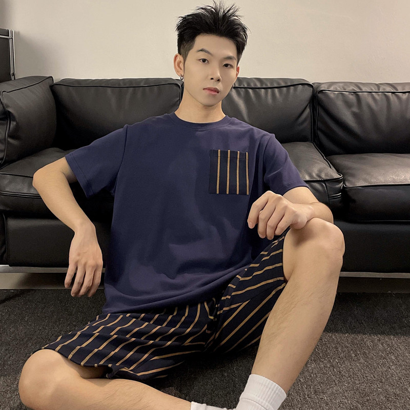 夏季薄款男士短袖短裤大码家居服