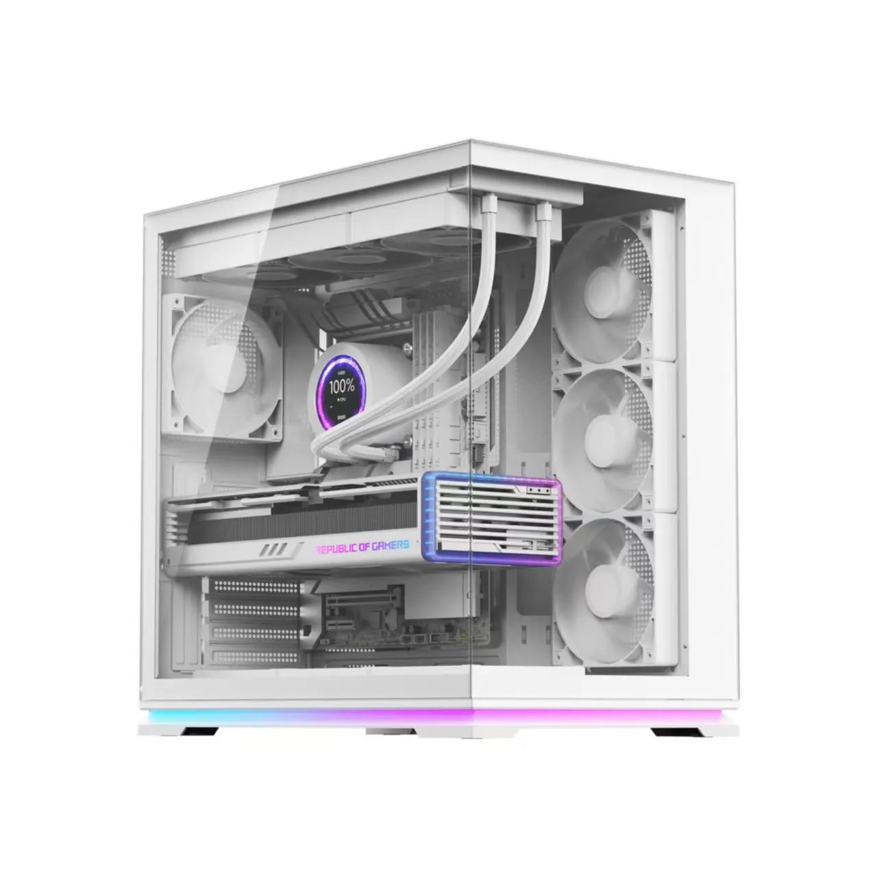 先马映像FLYLIGHT无立柱海景房机箱360水冷ATX背插大主板ARGB灯条