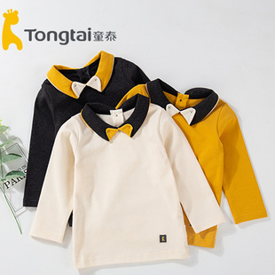 童泰新款春秋打底衫长T恤女宝宝1-4岁后开扣外出休闲上衣3702