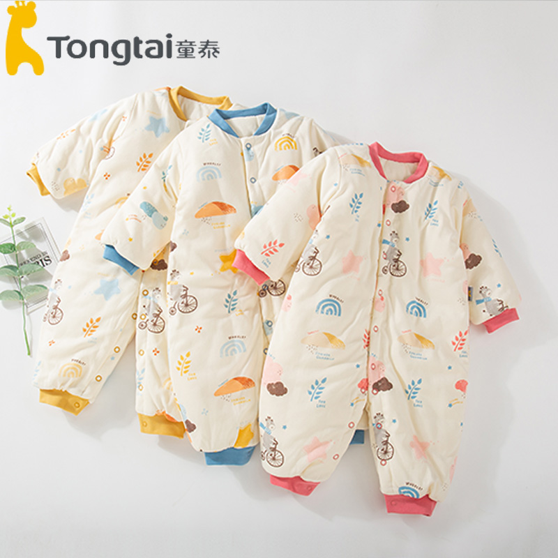 童泰秋冬新款闭裆6月-2立领哈衣