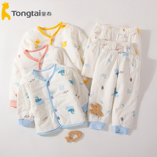 24个月保暖棉衣棉服2708 男女宝宝3 童泰秋冬新款 薄棉对开套装