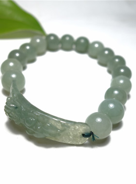 翡翠雕刻A货配饰貔貅手链包邮