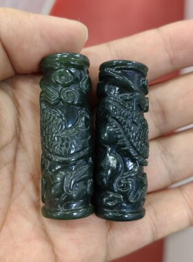 玉阅珠宝情侣和田青玉天然吊坠