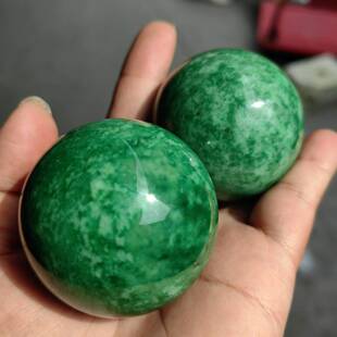 玉石干青色健身球男士把玩手部保健球男款手球老人手转石球手玩