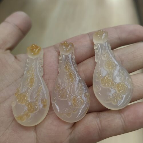 玉阅珠宝天然玛瑙古琴琵琶吊坠