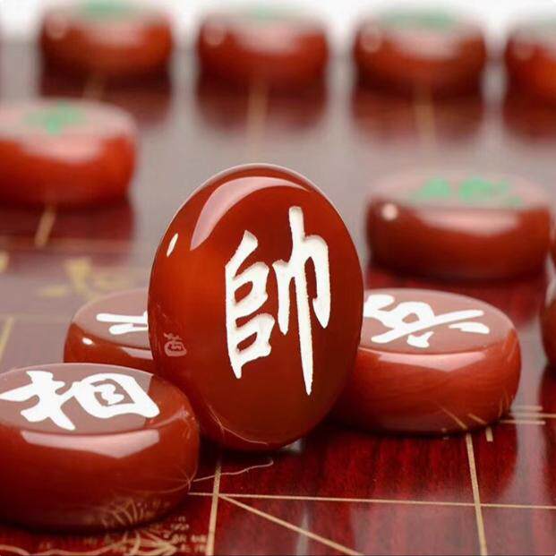 翡翠象棋天然玉石红玉髓玛瑙