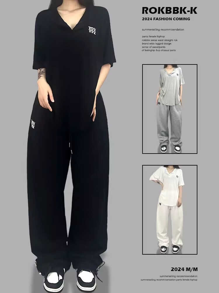 夏季潮牌学院风慵懒两件套