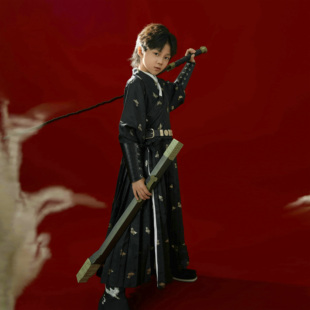 明制汉服男童飞鱼服秋冬款儿童马面裙套装中国风古装潮男孩锦衣卫