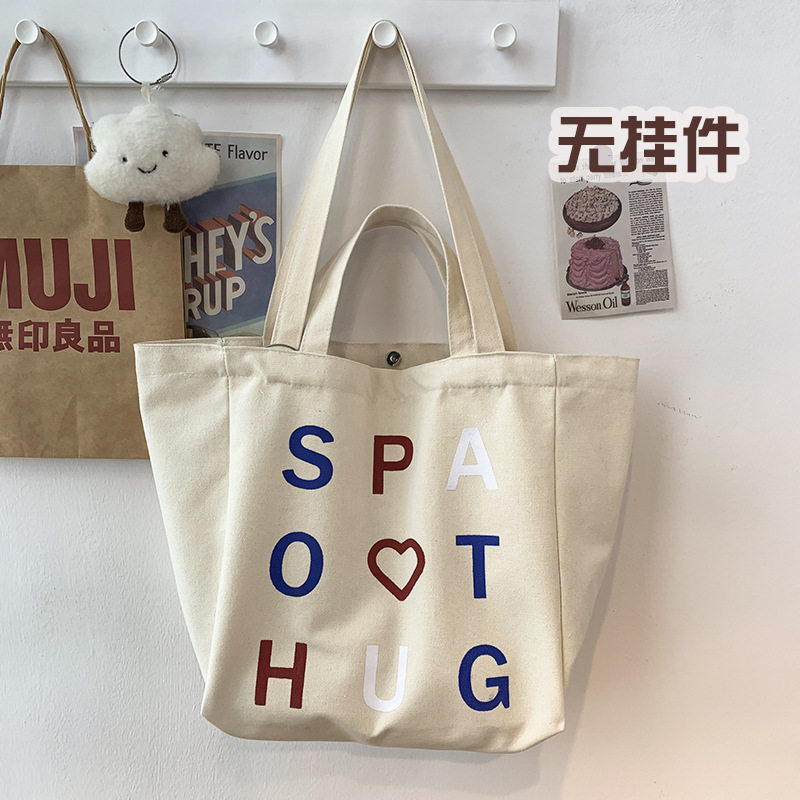 字母印花休闲帆布包可爱少女日系时尚帆布包