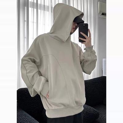 卫衣男款潮牌2024新款春秋季美式高街设计感小众重磅排扣连帽外套