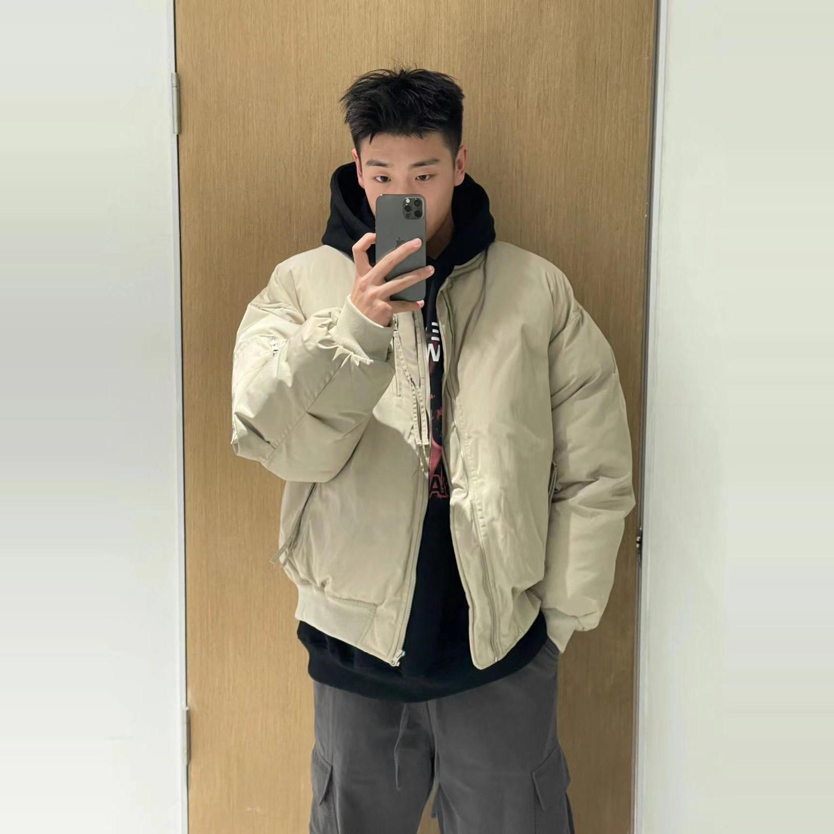 美式短款飞行员夹克棒球服棉服