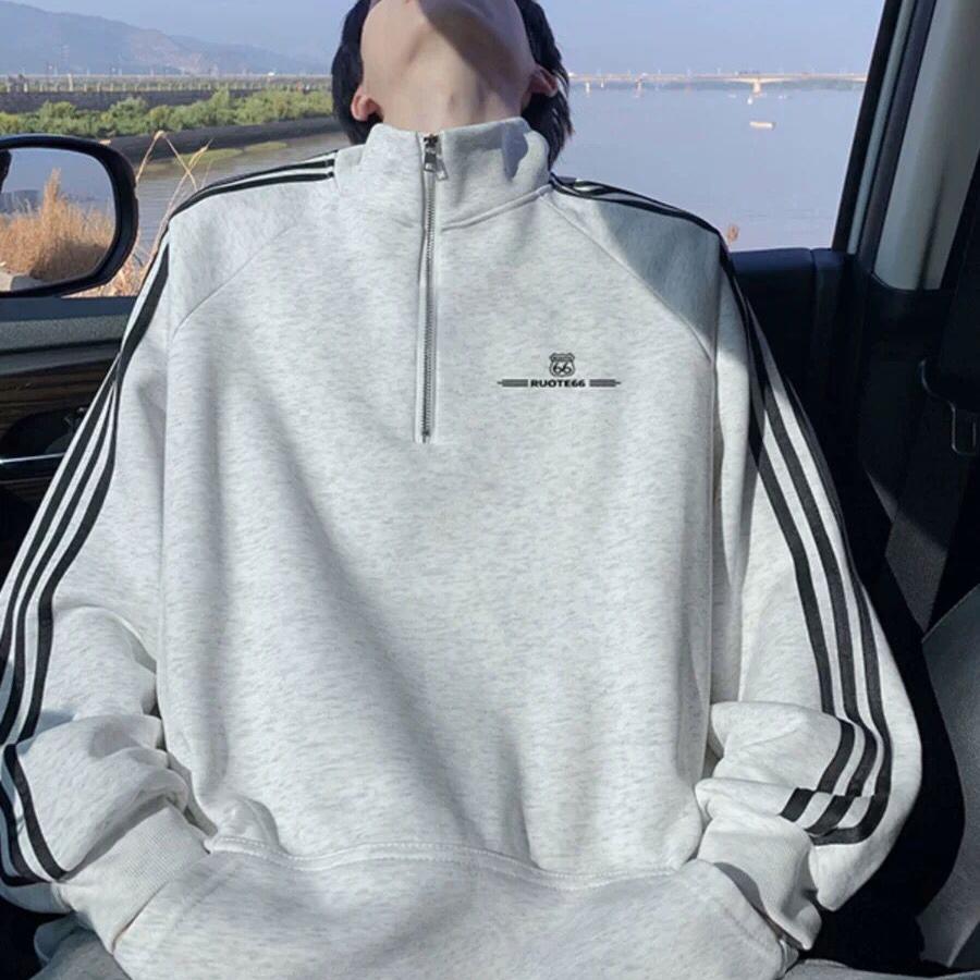特大码300斤半拉链卫衣