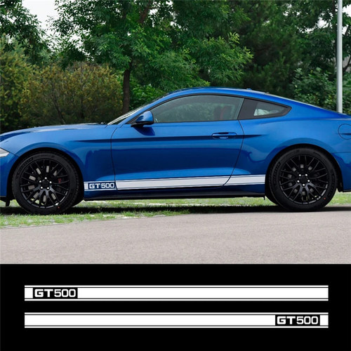 适用于福特野马mustang车身贴纸 GT500侧裙装饰拉花 改装汽车车贴