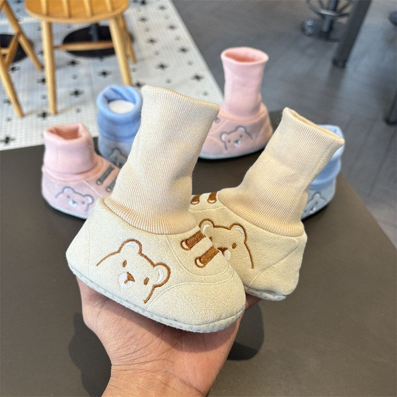 婴儿鞋子冬款加绒0到6个月12冬季鞋袜冬天地板袜初生宝宝秋冬棉鞋
