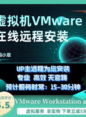 远程安装虚拟机VMware内置win7/10/11 B站up主在线服务粉丝促销季