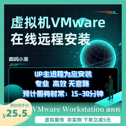 远程安装虚拟机VMware内置win7/10/11 B站up主在线服务粉丝促销季