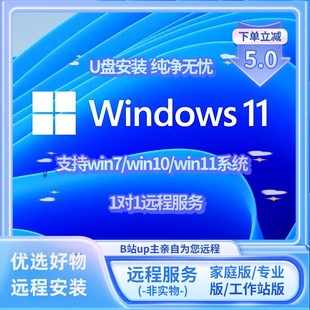 专业安装 windows11电脑系统win10工作站版 升级 正版 B站up远程重装