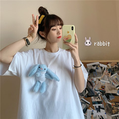 實拍口袋破洞短袖恤女日系娃娃上衣女