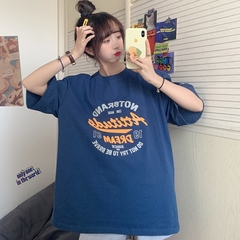 Real shot Harajuku style short sleeve T-shirt women's loose print letter Korean version