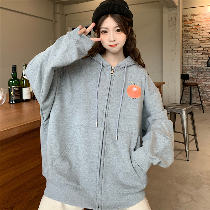 Women's loose sports salty velvet thickened Hooded Sweater