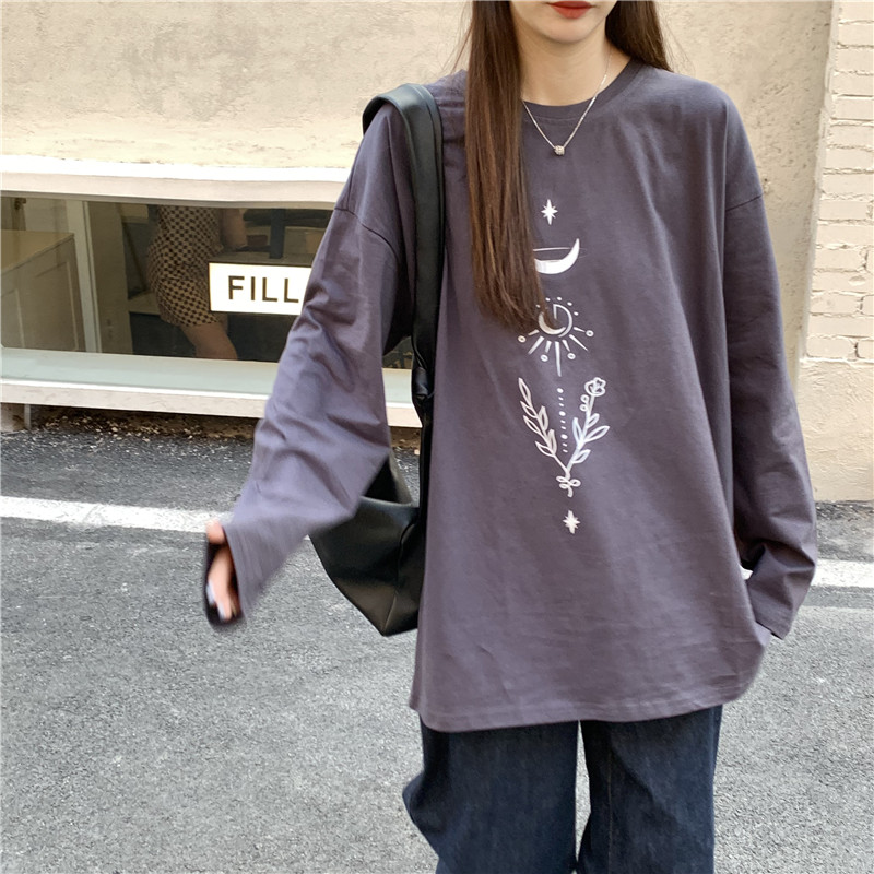 Early spring Harajuku loose long sleeve T-shirt trend