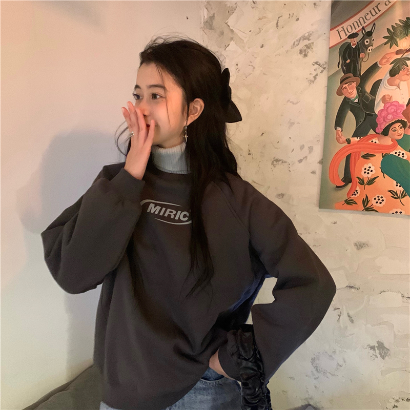 Two long sleeve top with velvet Pullover