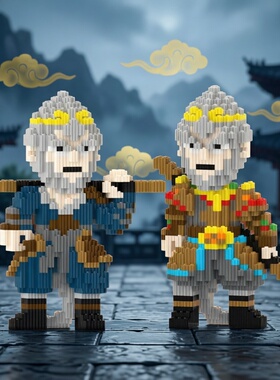 西游孙悟空拼装积木玩具益智力开发动脑小颗粒男女孩拼图礼物摆件