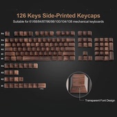 胡桃木纹键帽原厂高度侧刻透光PBT热升华ace68迈从87wooting定制