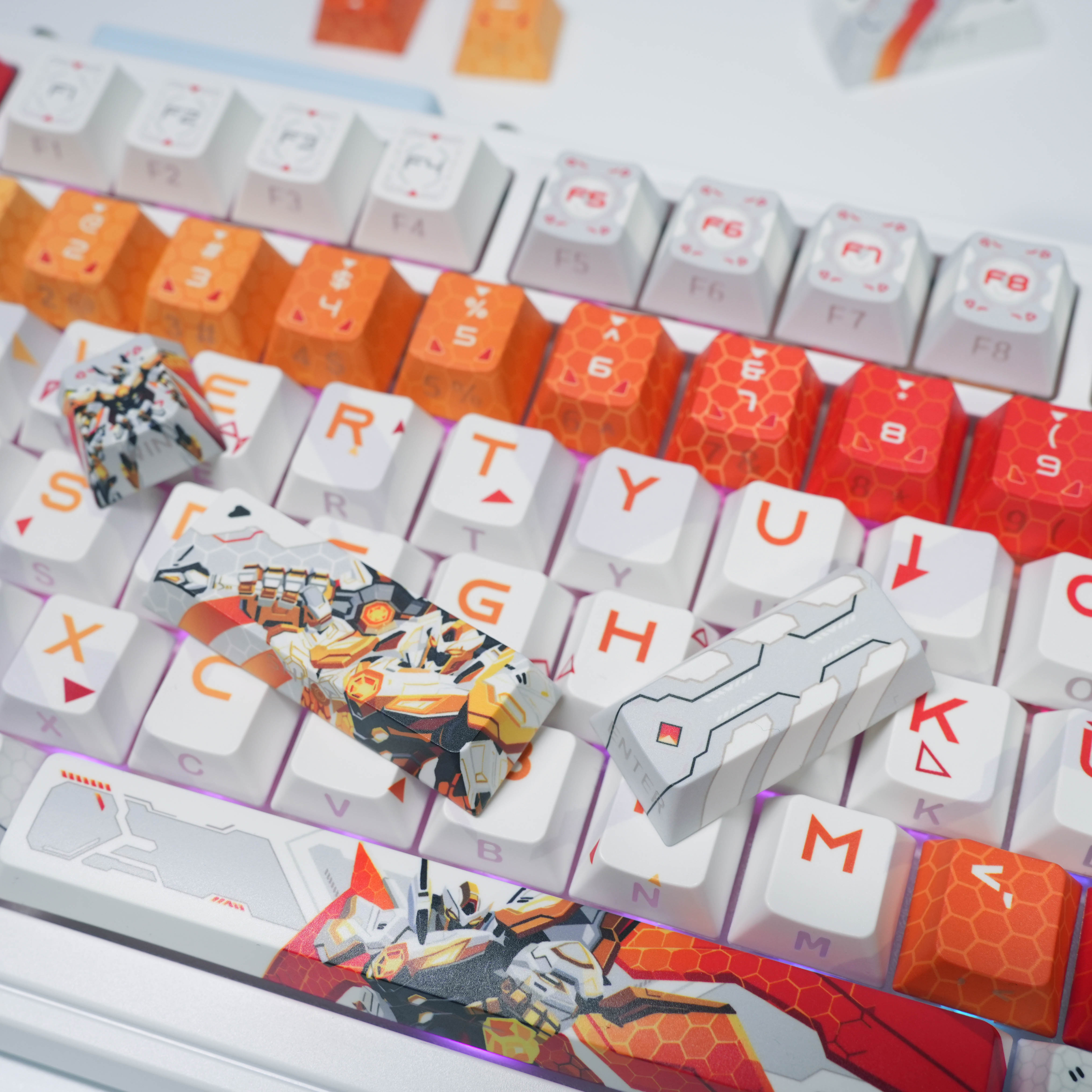 亚托克斯键帽英雄联盟LOL天神下凡PBT侧刻透光机械键盘帽129键diy
