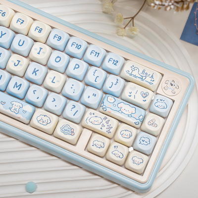 蓝旺旺133键PBT键盘帽moa高度