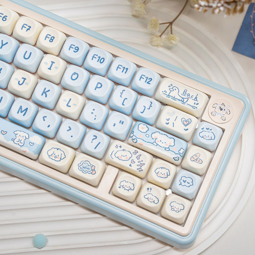 蓝旺旺133键PBT键盘帽moa高度