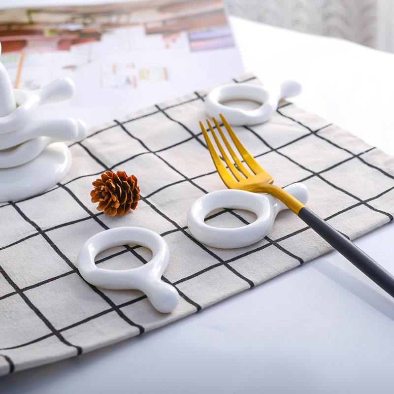 筷子架骨瓷带底座可收纳套装