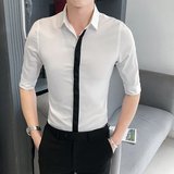 B302CS1402021新款夏装男士七分袖工装男中袖衬衫店主风，男装衬衫，电商B216（原B302）