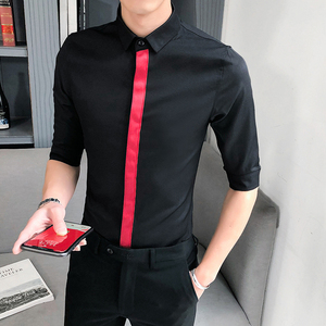 B302 CS140 2021新款夏装男士七分袖工装男中袖衬衫 店主风图片
