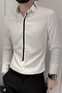 B302 CS34 2021秋装新款男士长袖衬衫工装衬衣 社会无头风图片