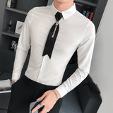 B302CS6821年秋夜店少爷工作服长袖衬衫送同款领带，男装衬衫，电商B216（原B302）