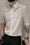 B302CS2022021夏男飞鸟印花中袖衬衫社会小伙新风格，男装衬衫，电商B216（原B302）