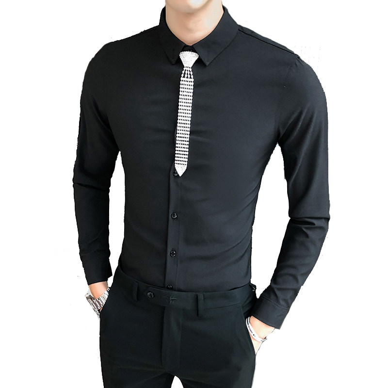 B302CS3012021秋季新品店主风长袖衬衫送同款配饰白首,男装衬衫,电商B216（原B302）