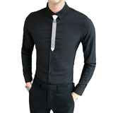 B302CS3012021秋季新品店主风长袖衬衫送同款配饰白首，男装衬衫，电商B216（原B302）