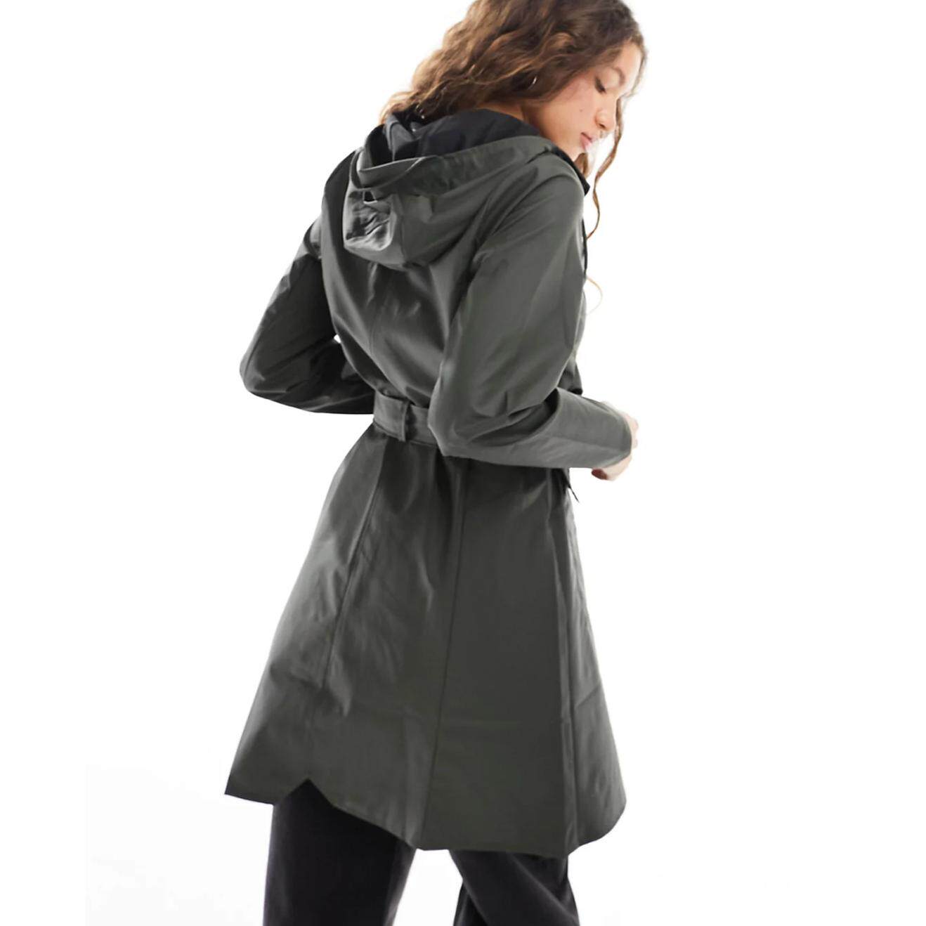 Rains 丹麦北欧风格防水连帽收腰外套Belt Jacket女士风衣修身