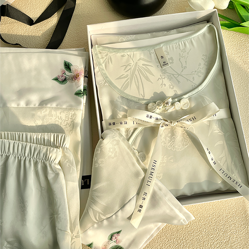 国风盘扣桑蚕丝家居服两件套