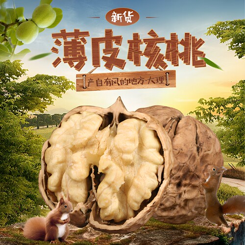 新货原味漾濞纸皮一级核桃2斤
