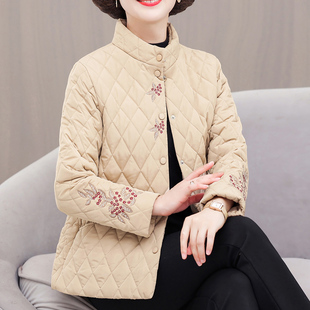 棉服短款 妈妈秋冬装 轻薄小棉袄洋气中年妇女棉衣外套中老年人冬季
