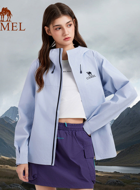骆驼凯甲硬壳冲锋衣女威锋MICR0TOP-TEX防水透汽外套户外登山服装
