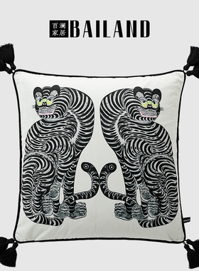 百澜家居YH085中华神兽中国风客厅沙发靠垫中式复古抱枕床头靠枕